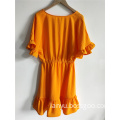 Woman's Solid Color V-neck Dresses